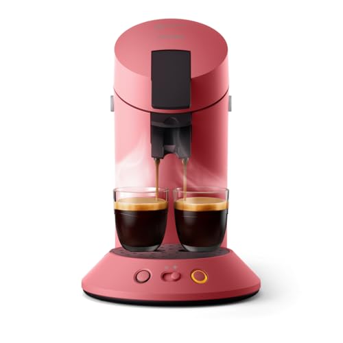 Senseo Original Plus CSA210/35 – Kaffeepadmaschine mit Coffee Boost, Kaffeestärkewahl, Sanftes Rot (Matt)