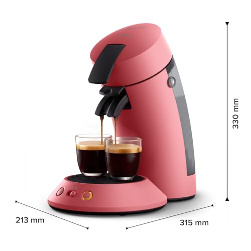 Senseo Original Plus CSA210/35 – Kaffeepadmaschine mit Coffee Boost, Kaffeestärkewahl, Sanftes Rot (Matt)