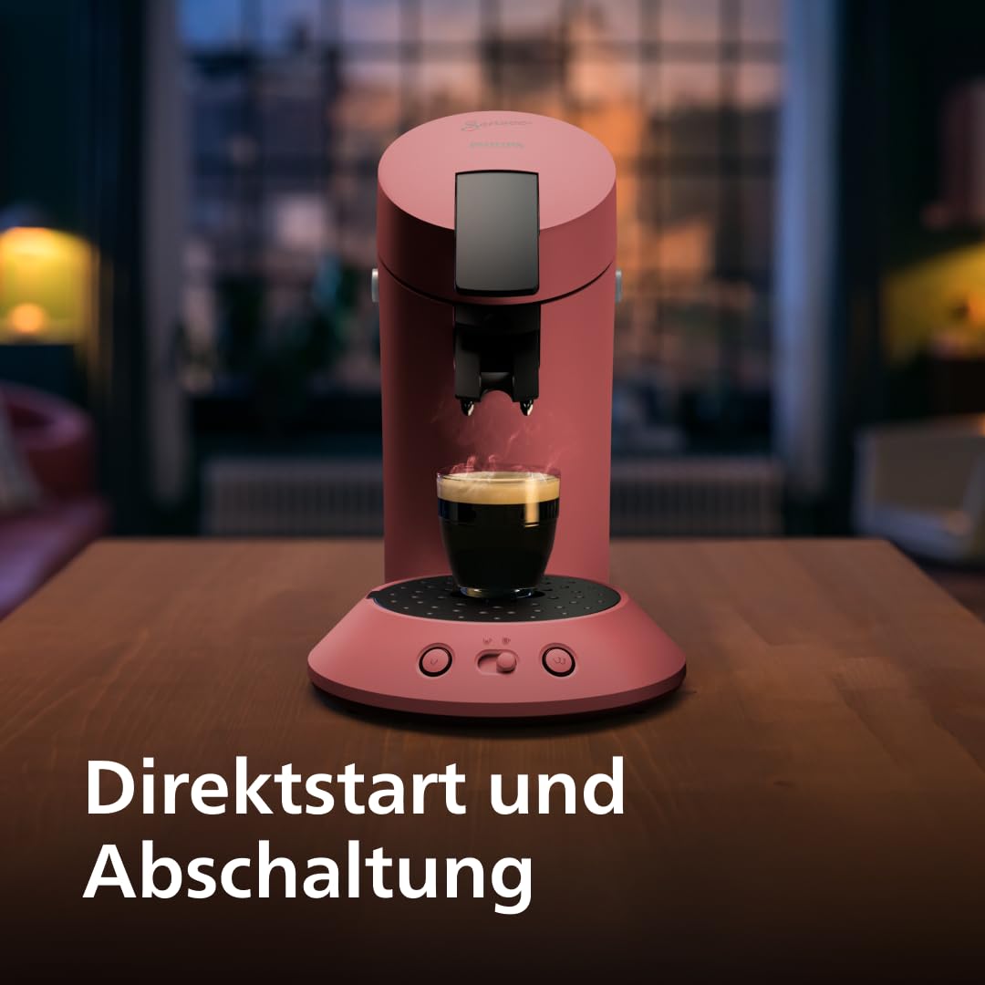 Senseo Original Plus CSA210/35 – Kaffeepadmaschine mit Coffee Boost, Kaffeestärkewahl, Sanftes Rot (Matt)