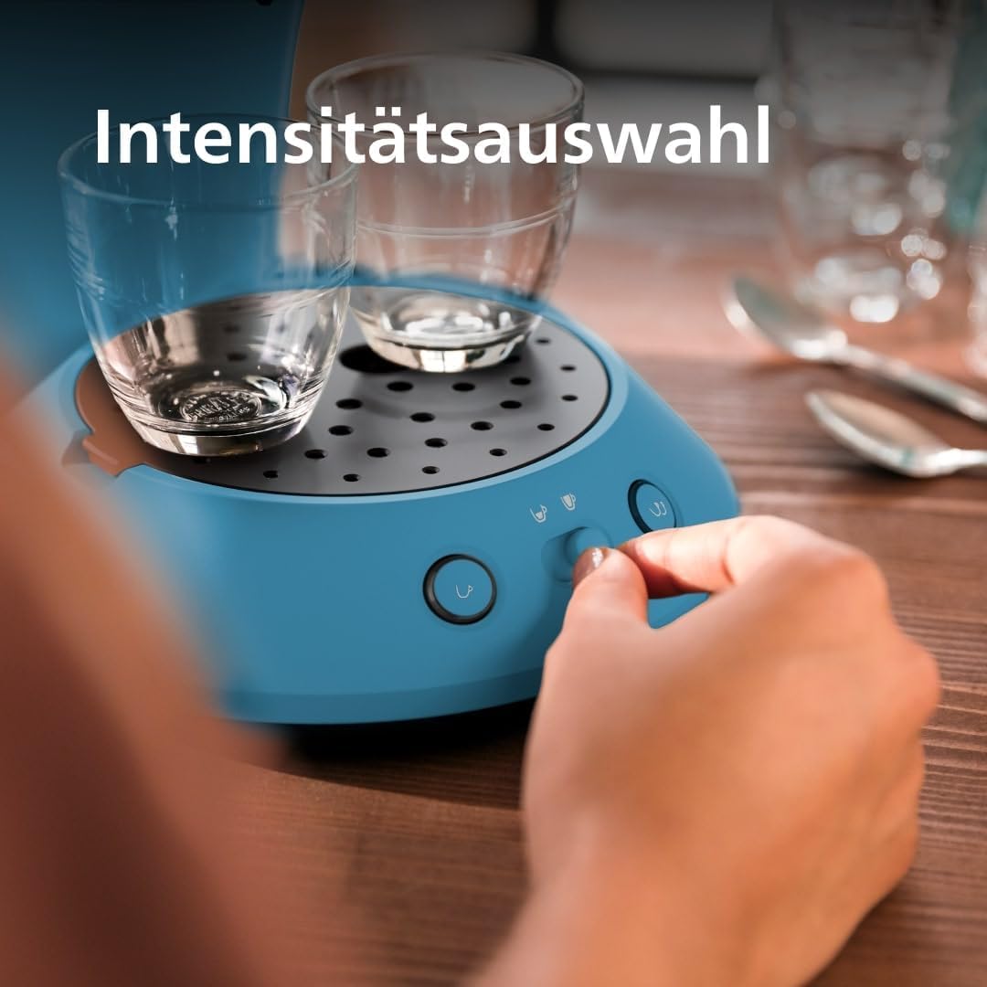 Senseo Original Plus CSA210/00 – Kaffeepadmaschine mit Intensity Select, Coffee Boost, Blau Pavone