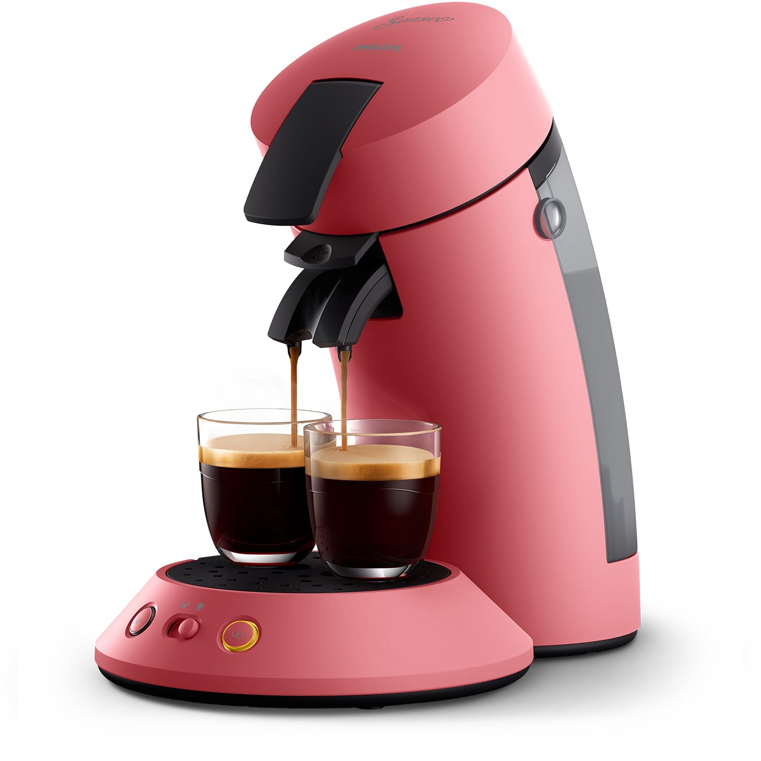 Senseo Original Plus CSA210/35 – Kaffeepadmaschine mit Coffee Boost, Kaffeestärkewahl, Sanftes Rot (Matt)
