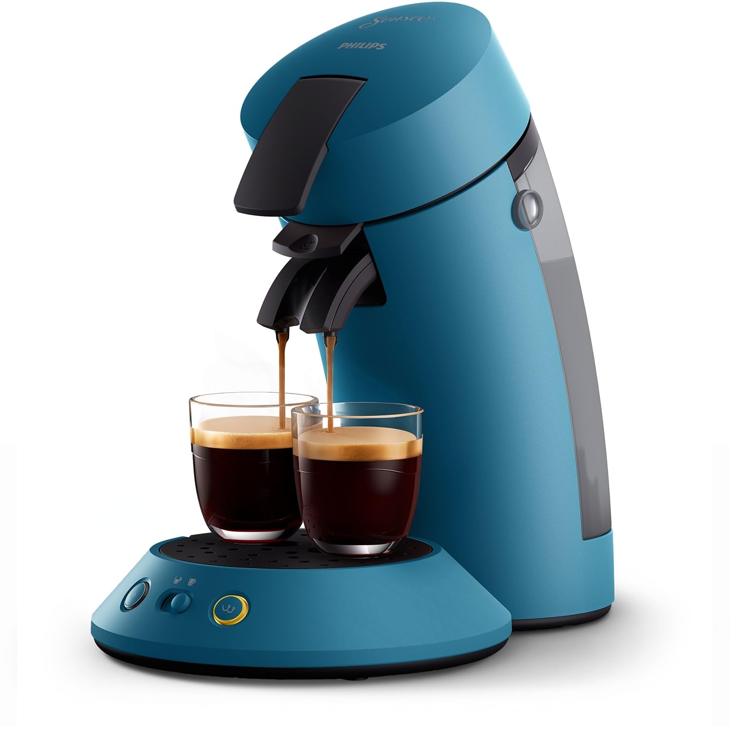 Senseo Original Plus CSA210/00 – Kaffeepadmaschine mit Intensity Select, Coffee Boost, Blau Pavone