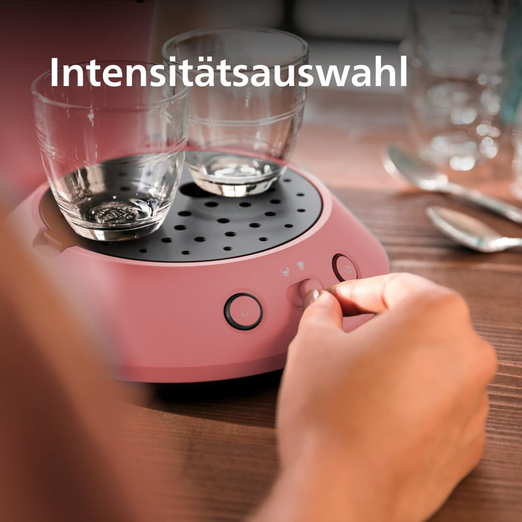 Senseo Original Plus CSA210/35 – Kaffeepadmaschine mit Coffee Boost, Kaffeestärkewahl, Sanftes Rot (Matt)
