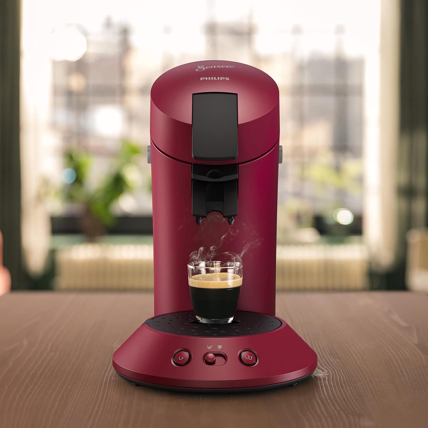 Senseo Original Plus CSA210/90 – Kaffeepadmaschine mit Coffee Boost, Kaffeestärkewahl, Rot