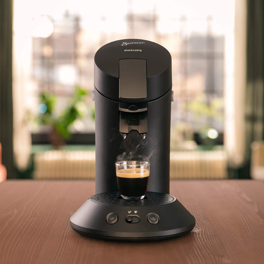 Senseo Original Plus CSA210/60 – Kaffeepadmaschine mit Coffee Boost, Kaffeestärkewahl, Matt Schwarz