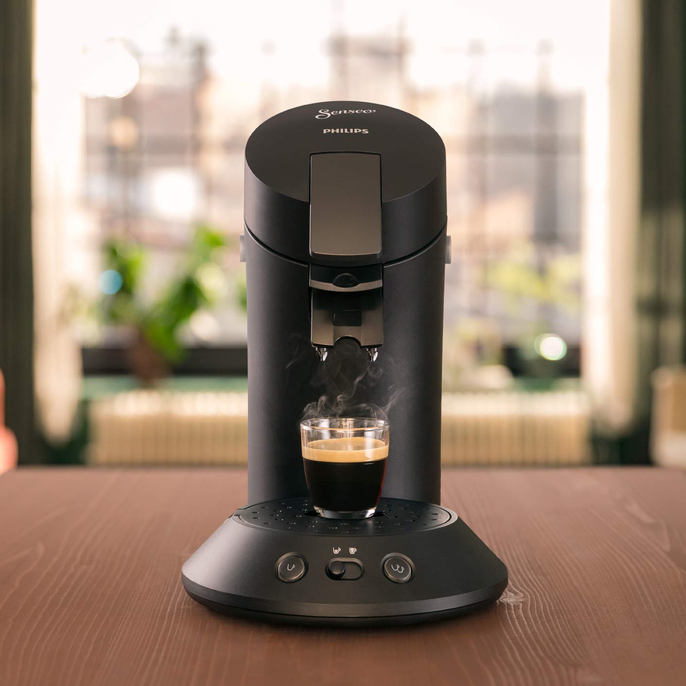 Senseo Original Plus CSA210/60 – Kaffeepadmaschine mit Coffee Boost, Kaffeestärkewahl, Matt Schwarz