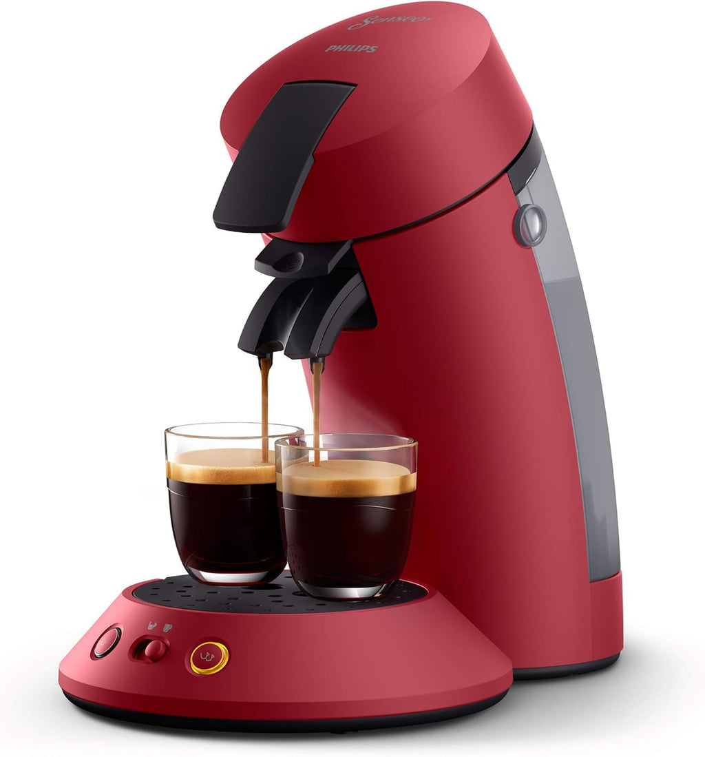Senseo Original Plus CSA210/90 – Kaffeepadmaschine mit Coffee Boost, Kaffeestärkewahl, Rot