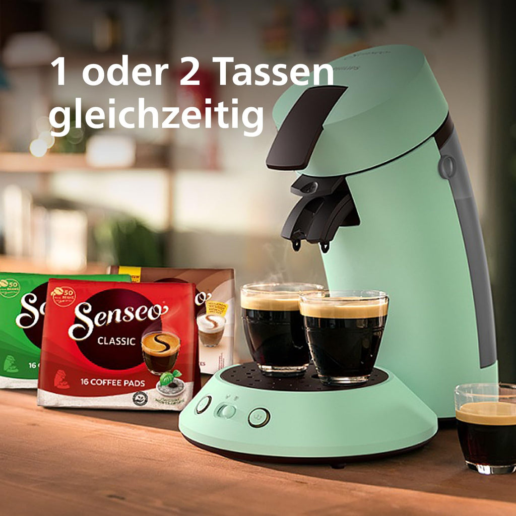 Senseo Original Plus CSA210/80 – Kaffeepadmaschine mit Coffee Boost, Kaffeestärkewahl, Wüsten Grün