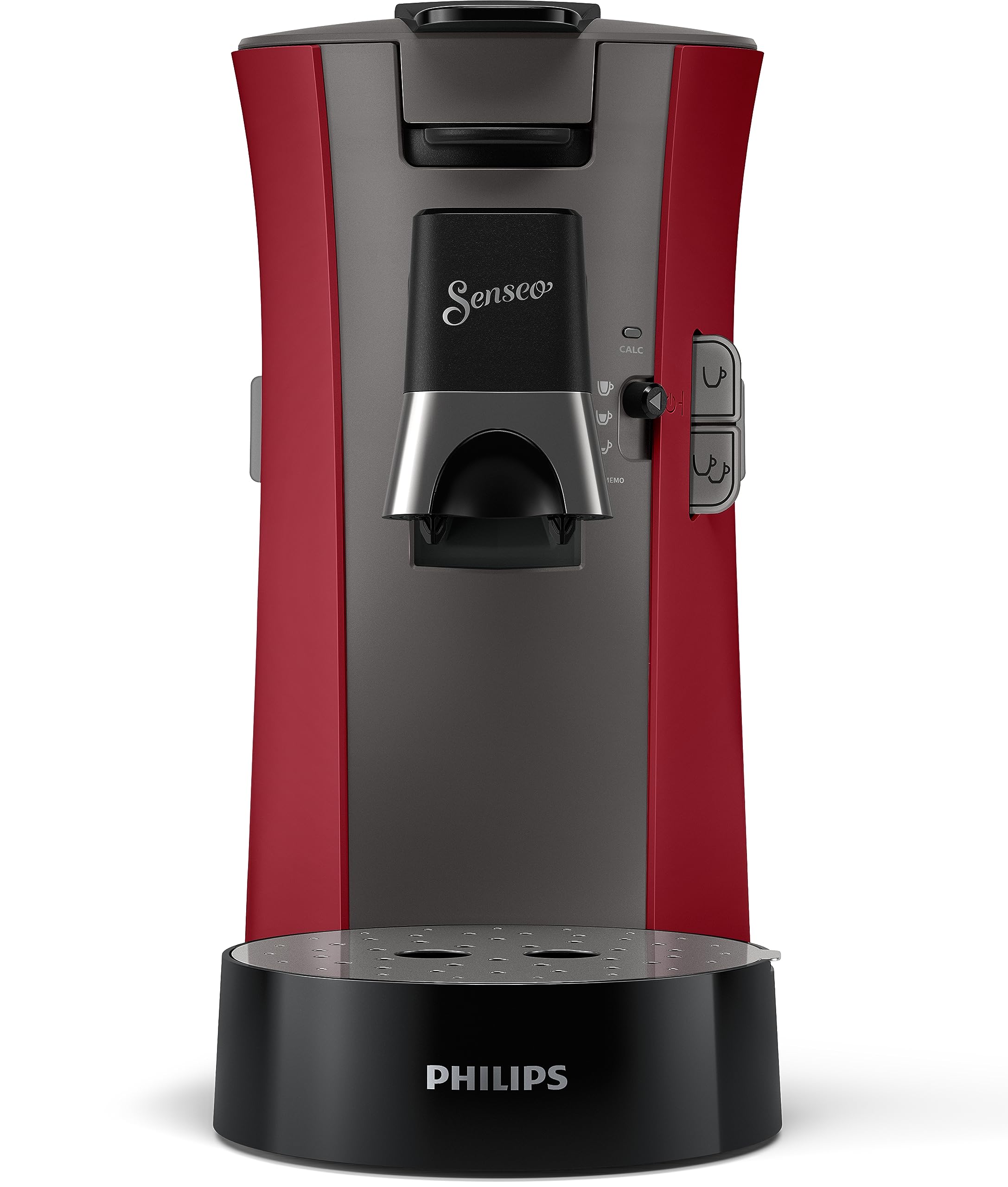 Senseo Select CSA240/90 – Kaffeepadmaschine mit Kaffeestärkewahl Plus, Memo-Funktion, 1450W, Rot