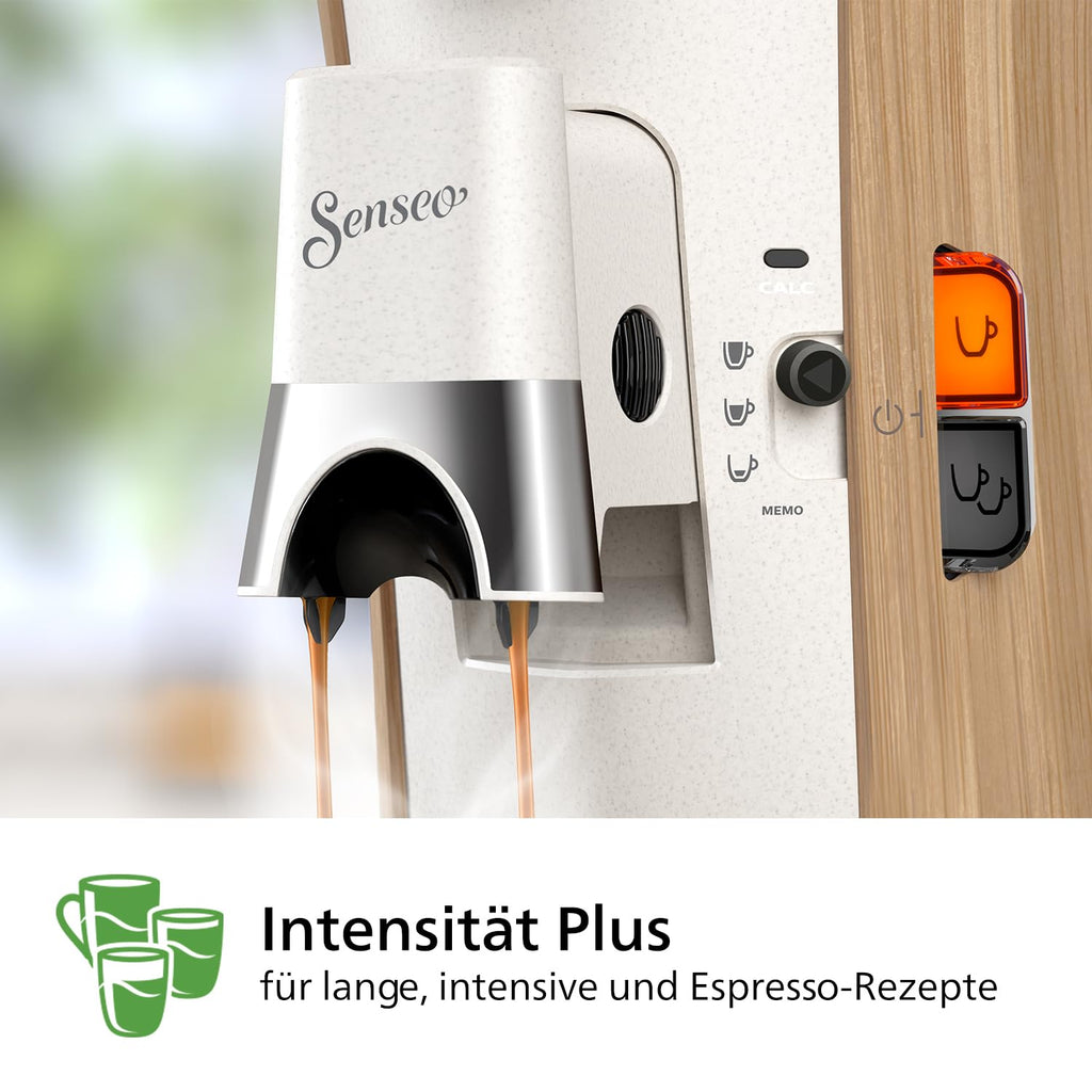 Senseo Select CSA240/05 – Kaffeepadmaschine mit Intensität Plus, Memo-Funktion, Seidenweiss
