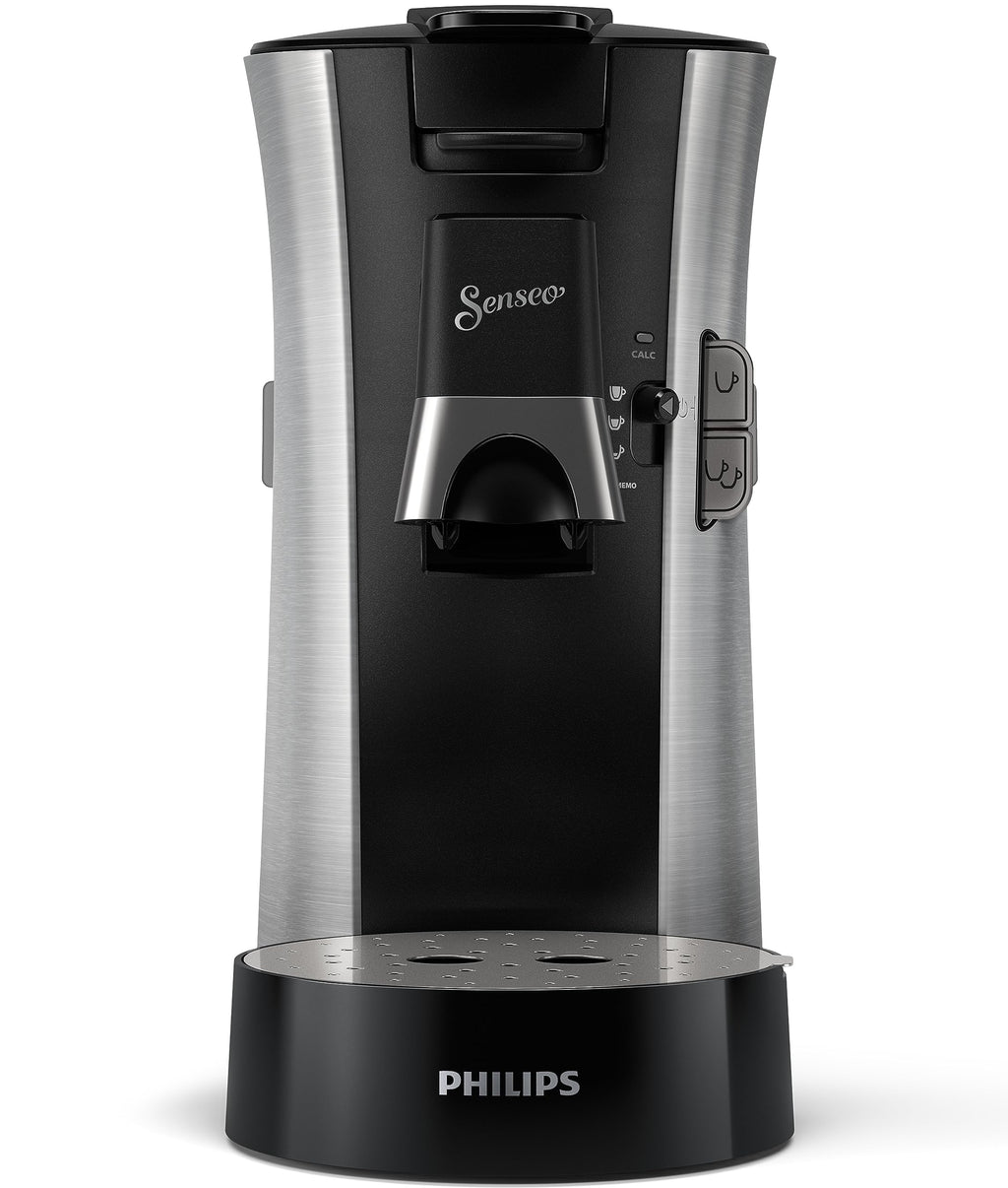 Senseo Select CSA250/10 – Kaffeepadmaschine mit Kaffeestärkewahl Plus, Memo-Funktion, Gebürsteter Stahl