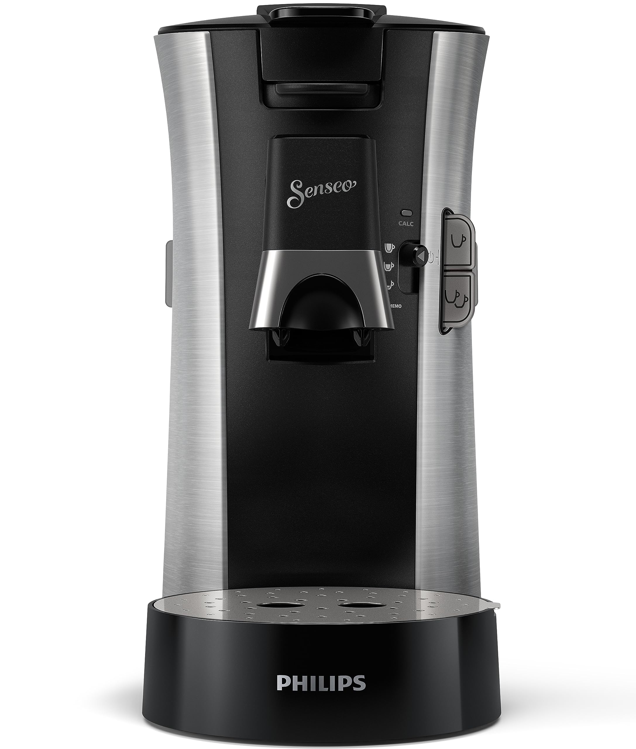 Senseo Select CSA250/10 – Kaffeepadmaschine mit Kaffeestärkewahl Plus, Memo-Funktion, Gebürsteter Stahl