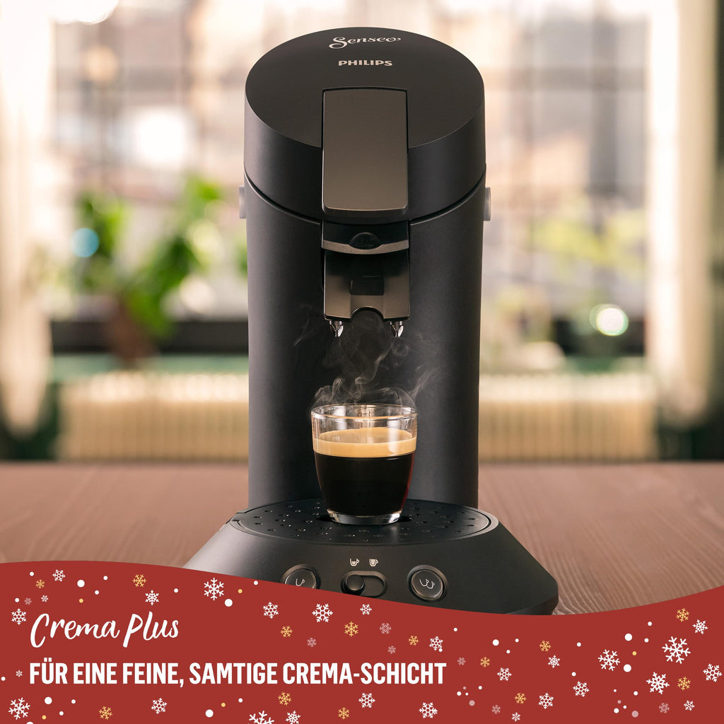 Senseo Original Plus CSA210/69 – Kaffeepadmaschine inkl. 2 Packungen Pads, Coffee Boost, Schwarz