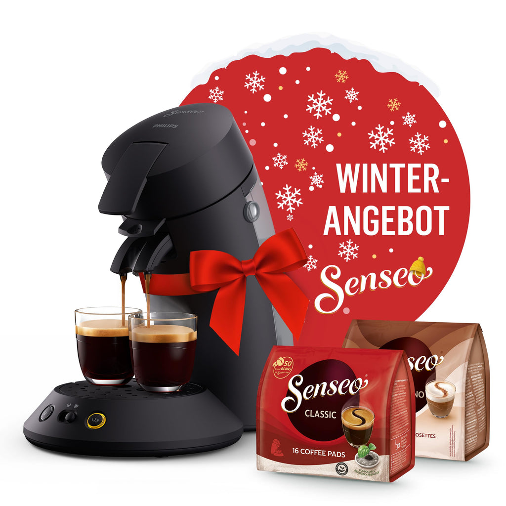 Senseo Original Plus CSA210/69 – Kaffeepadmaschine inkl. 2 Packungen Pads, Coffee Boost, Schwarz