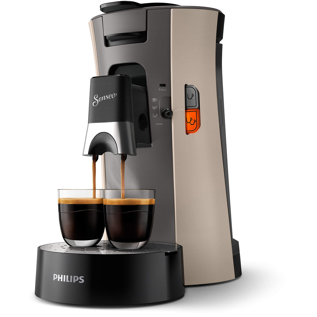 Senseo Select CSA240/30 – Kaffeepadmaschine mit Kaffeestärkewahl Plus, Memo-Funktion, 1450W, Beige