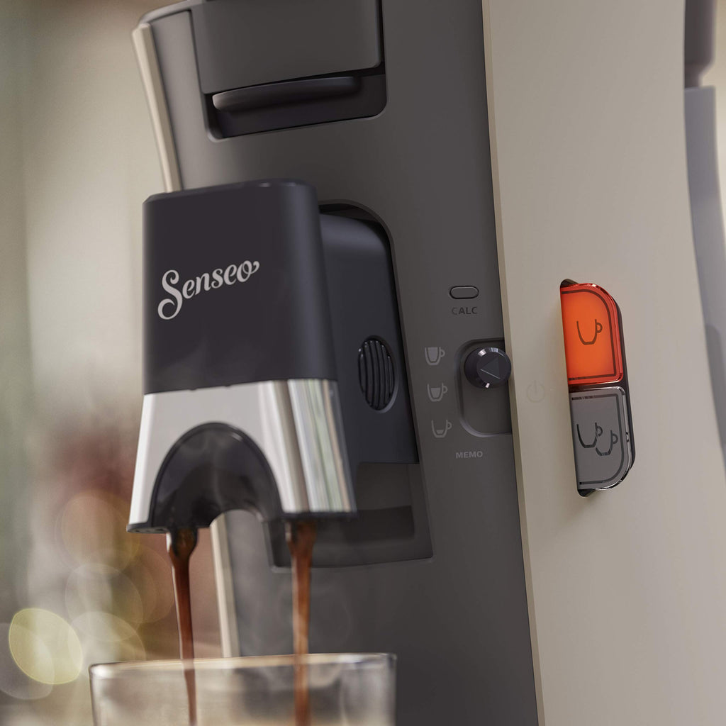 Senseo Select CSA240/30 – Kaffeepadmaschine mit Kaffeestärkewahl Plus, Memo-Funktion, 1450W, Beige